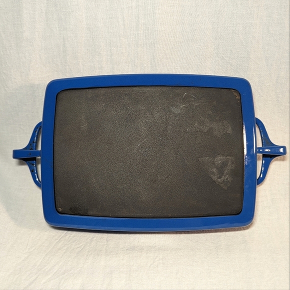 VTG Dansk Kobenstyle Small Rectangle Blue Enamel Bakeware Casserole Pan MCM - Picture 6 of 12